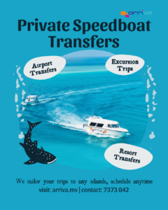 Arriva private speedboat transfer for Maldives Island Transportation from Velana International Airport.